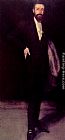 James Abbott Mcneill Whistler Famous Paintings - Arrangement in Black Portrait of F.R. Leyland